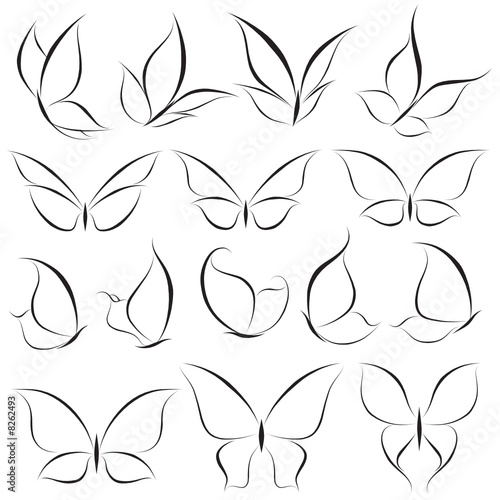 Vektor: Butterflies. Elements for design. Butterflies. Elements for design.