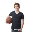 Teenage boy with basketball