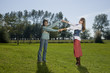 Woman and girl in Park