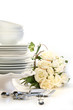 Assortment of plates for wedding