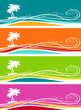 Vector: bannières palmiers bannières palmiers