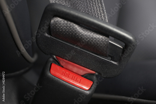 Photo: Fastened seat belt, close-up Fastened seat belt, close-up