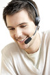 Young man wearing a headset