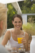 Woman at breakfast table