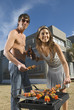 Couple at barbecue