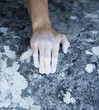 A climbers hand, close-up