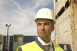 Close-up of a businessman wearing a hardhat