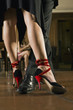 Low section view of a couple dancing