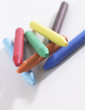 Close-up of colored crayons