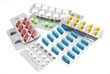 different pills isolated on white background different pills isolated on white background