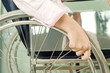 A woman sitting in a wheelchair