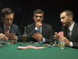 Upset man playing poker