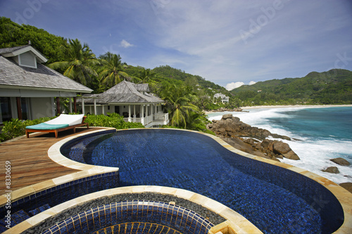 Photo: Swimming pool, belonging to a Hotel Room of the Banyan Tree Hotel, Anse Intendance, Mahe', Seychelles Swimming pool, belonging to a Hotel Room of the Banyan Tree Hotel, Anse Intendance, Mahe', Seychelles
