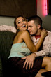 A young couple embracing