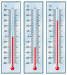 Thermometer. Set. Vector illustration.