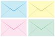 Colored set envelopes. Vector illustration. On white.