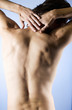 A young man, back view