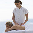 A young woman having a massage