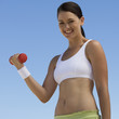 A young woman exercising
