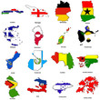 world flag map sketches collection 05