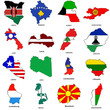 world flag map sketches collection 07