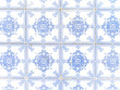 Typical white and blue portuguese ceramic tiles called Azulejos.