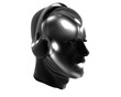 3D men textured face with headphone