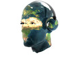 3D men textured face with headphone