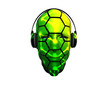 3D men textured face with headphone