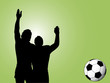 Vector: celebrating football players silhouette celebrating football players silhouette
