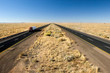Truck delivery on Arizona I-40 highway across USA