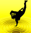 Breakdancer against yellow Breakdancer against yellow
