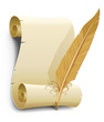 old paper with feather vector illustration old paper with feather vector illustration