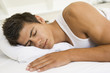 Man in bed sleeping Man in bed sleeping