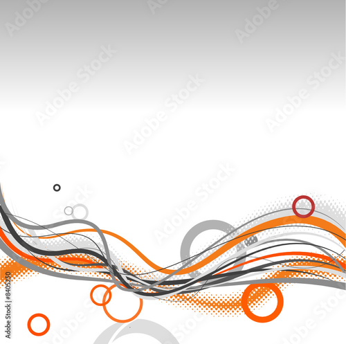Abstract lines with circles. Vector