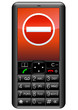 Téléphone portable avec interdit (détouré)
