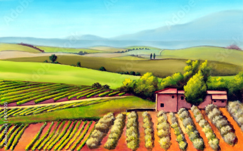 Illustration: Tuscany landscape Tuscany landscape