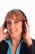 Girl listening to music with headphone Girl listening to music with headphone