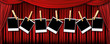Red Theater Drapes and Polaroids With Dramatic Light and Shadows