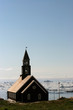 The church and the Disco Bay in Ilulissat, Greenland
