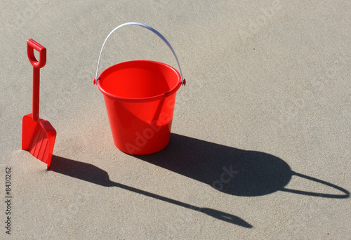 Photo: Red bucket and spade Red bucket and spade