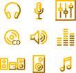 Sound icons, gold contour series