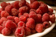 Raspberries on a plate. Shallow Dof