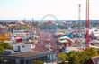 top view on park of attractions top view on park of attractions