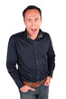 surprised person with widely open mouth