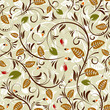 Flower seamless pattern with bud, element for design, vector
