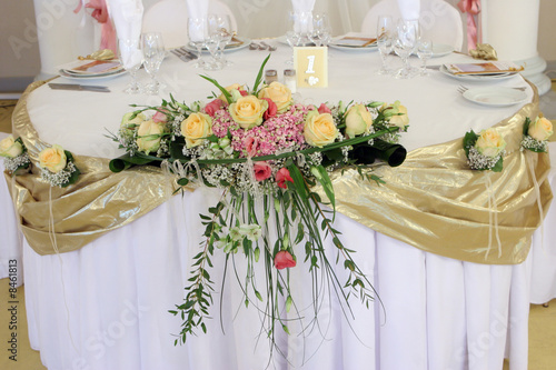 Bouquet on the wedding table
