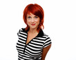 pretty woman over white background