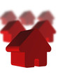 A group of red houses
