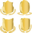 golden shield with laurel wreath